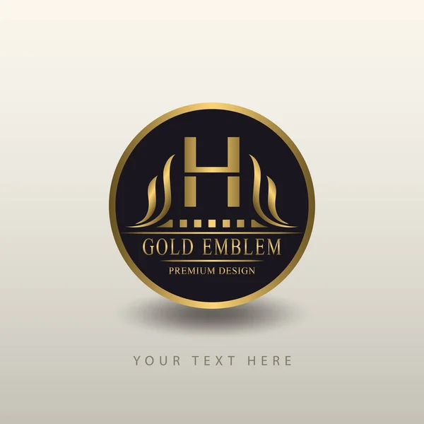 Современный Орнамент Capital Letter Gold Royal Emblem Творческий Раунд Нарисована — стоковый вектор