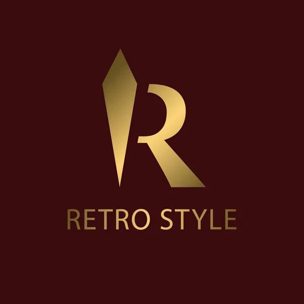 Carta Capital Estilo Retro Insígnia Criativa Logotipo Abstrato Design Minimalista — Vetor de Stock