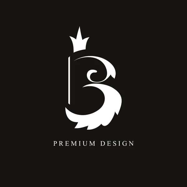 Αφηρημένη Επιστολή Στέμμα Καμπύλη Φτερωτό Πουλί Δημιουργικό Έμβλημα Σχεδιασμός Λογότυπου — Διανυσματικό Αρχείο
