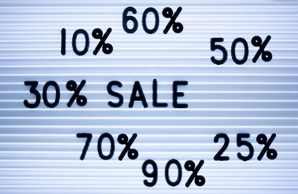 Concept Discounts Sales Inscription Sale Different Percentages Discounts Led Panel — Stockfoto