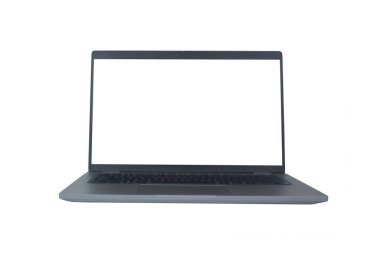 Beyaz arkaplanda boş alanı olan dizüstü bilgisayar.