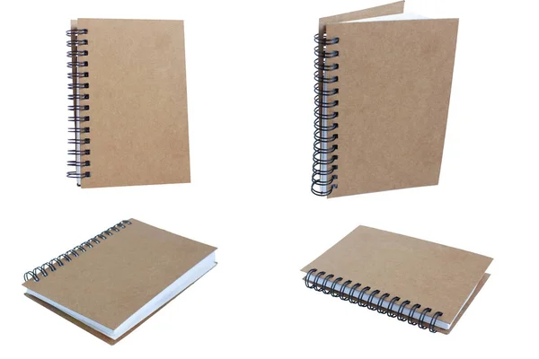 Cadernos isolados sobre fundo branco. Conceito ecológico — Fotografia de Stock