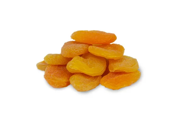 Torkade aprikoser isolerade på en vit bakgrund. Ingredienser för matlagning. Hälsosam mat — Stockfoto
