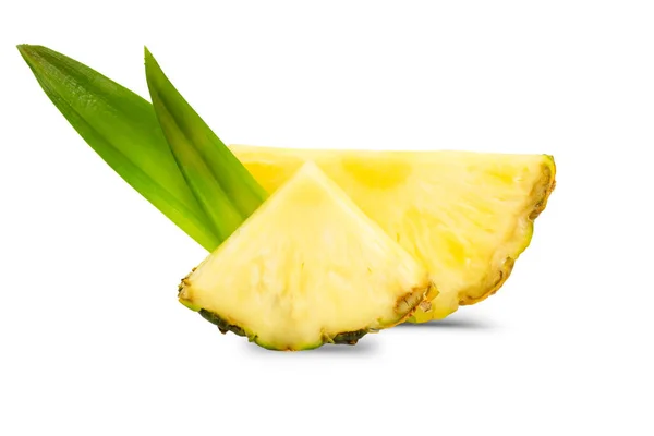 Piece Ripe Pineapple Isolated White Background Slice Pineapple — 图库照片