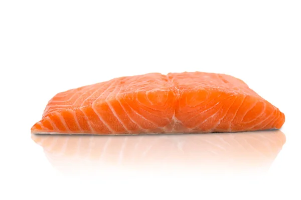 Salmon Fillet Isolated White Background Fresh Fish — ストック写真