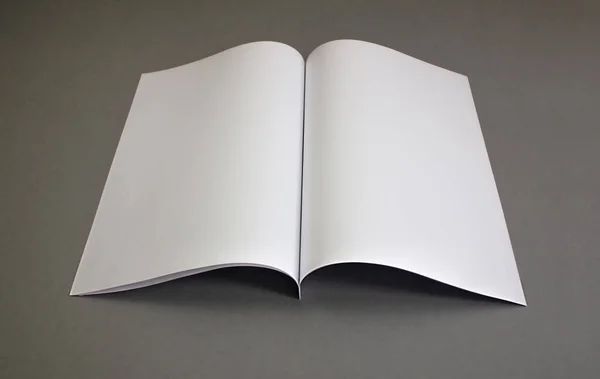 A4形式のテンプレート 黒を基調としたオープンな本 カタログ — ストック写真