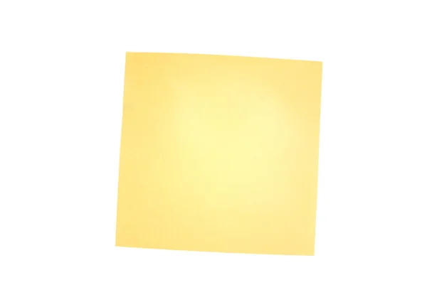 Papel Amarillo Aislado Sobre Fondo Blanco Lugar Para Texto — Foto de Stock