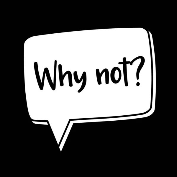 Why Speech Bubble Cartoon Style Black White — Foto de Stock