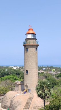 mahabalipuram deniz feneri ve mavi gökyüzü arkaplanı