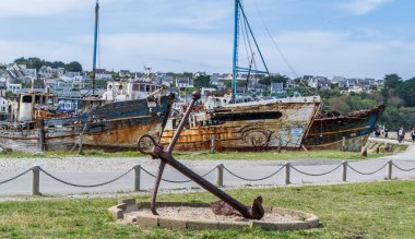 Camaret, Finistere 'deki sahil beldesi, İngiltere, Fransa.
