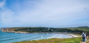Fransa 'daki Breton kıyıları ve plajları.