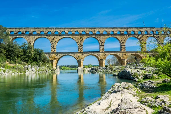 Pont Gard Poblíž Nimes Římský Akvadukt Pravděpodobně Postavený První Polovině — Stock fotografie