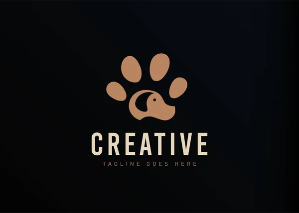 Logo Design Dog Head Forms Paw Plantilla Diseño Logotipo Moderno — Foto de Stock