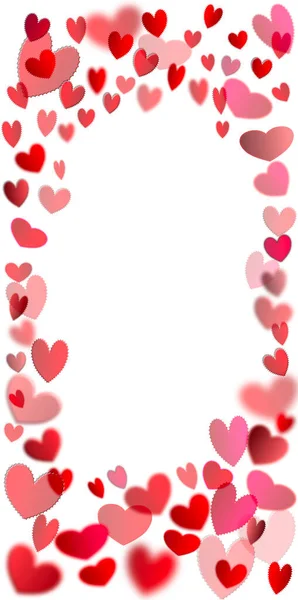 Szívek Határ Függőleges Átlátszó Háttér Vektor Grafika Valentine Háttér Piros — Stock Vector