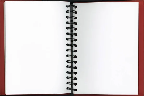 Anel Branco Encadernado Artista Caderno Esboços Com Uma Capa Vermelho — Fotografia de Stock