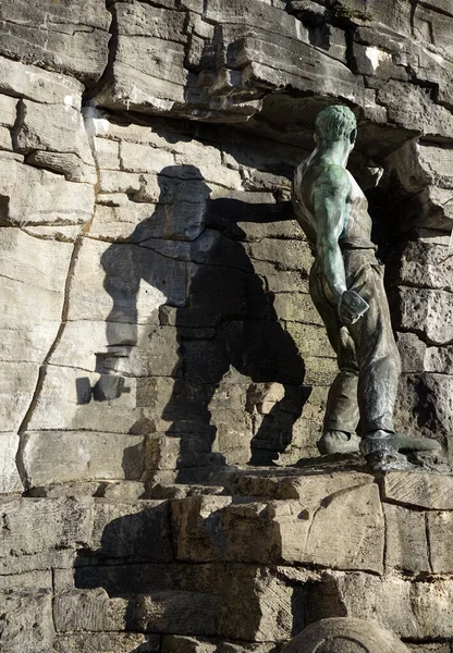 Osnabrueck Alemania Marzo 2022 Haarmannsbrunnen Monumento Los Mineros Locales Fuente — Foto de Stock