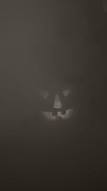 Halloween Appearing Skull Lighted Pumpkin Witch Hat Fog Color Fog — ストック動画