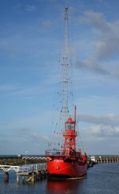 Harlingen, Hollanda - 11 Ekim 2022 - Jenni Baynton, bir yayın gemisi ve bir ışık gemisi. Dünyada çalışan tek radyo gemisi.