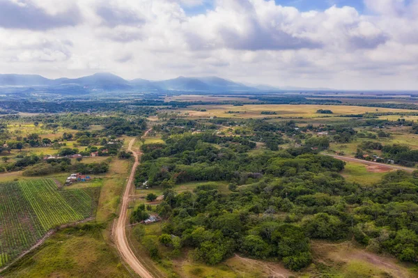 Vista Aérea Paraguai Com Vista Para Montanhas Ybytyruzu Que Encontram — Fotografia de Stock