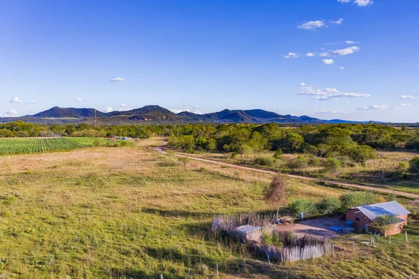 Zona Rural Pobre Paraguai Com Vista Para Montanhas Ybytyruzu — Fotografia de Stock