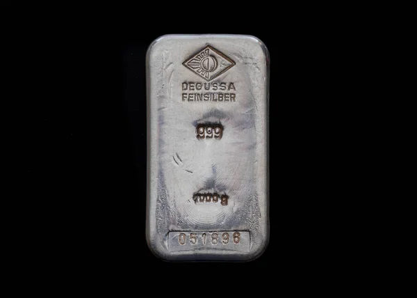 Marienheide Німеччина Січня 2022 Давній Відлитий Срібний Брусок Від Компанії — стокове фото