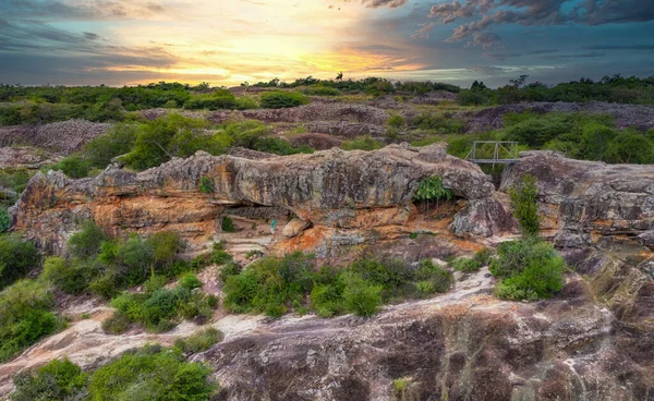 巴拉圭托巴蒂Cerro Arco岩石拱顶的空中景观 — 图库照片