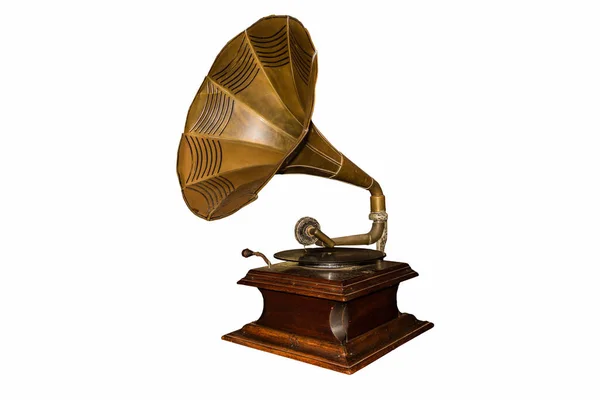 Old Gramophone Isolated White Background Stock Picture