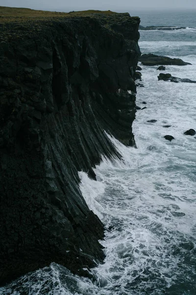 Islândia Ocidental Paisagem Natural Basalto Penhasco Rocha Península Snaefellsnes Perto — Fotografia de Stock