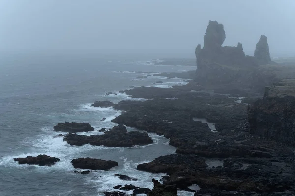 Δυτική Ισλανδία Φυσικό Τοπίο Βράχος Του Basalt Στο Londrangar Στη — Φωτογραφία Αρχείου