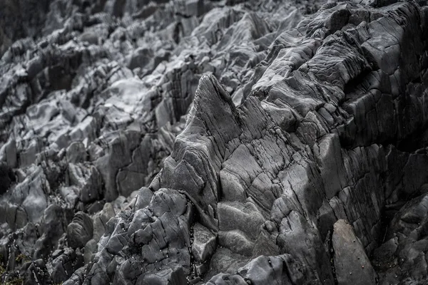 Pozadí Čedičové Skály Západní Island Selektivní Zaměření — Stock fotografie