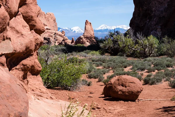 Paisaje Escénico Sección Ventanas Del Parque Nacional Arches Moab Utah —  Fotos de Stock