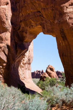 Arches Ulusal Parkı 'ndaki Çam Ağacı Kemeri - Moab, Utah, ABD