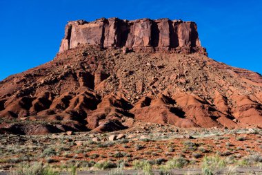 Günbatımında Castle Valley 'de Parriott Mesa - Utah, ABD