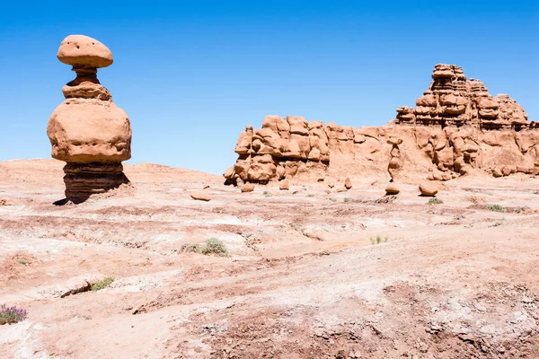 Ασυνήθιστοι Σχηματισμοί Βράχων Στο Κρατικό Πάρκο Goblin Valley Utah Usa — Φωτογραφία Αρχείου