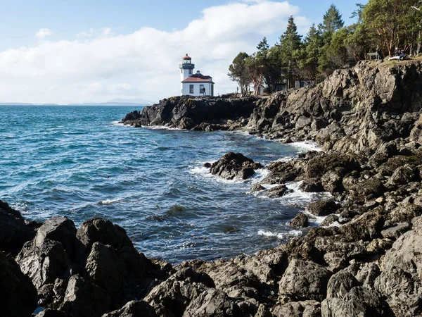 Farol Lime Kiln Point State Park Ilha San Juan Eua — Fotografia de Stock