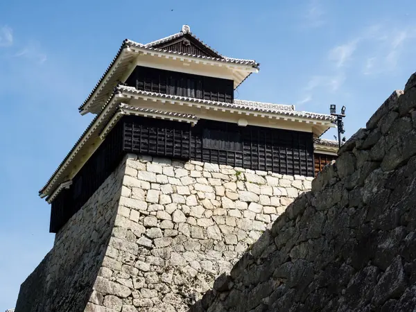Matsuyama Prefeitura Ehime Japão Abril 2018 Muros Pedra Íngremes Torres — Fotografia de Stock