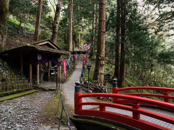 Kumakogen Ehime Fecture Japan 2018 Red Bridge Buddhion Mountain Path — 스톡 사진