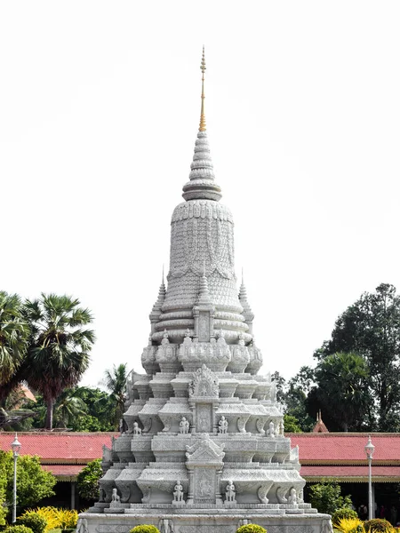 Phnom Penh Cambodge Février 2017 Stupa Blanc Sur Terrain Complexe — Photo