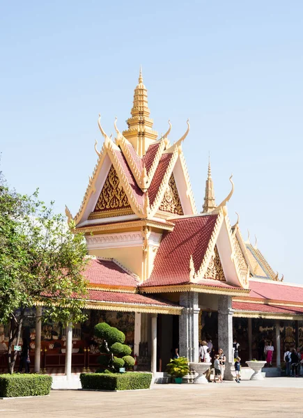 Phnom Penh Camboja Fevereiro 2017 Complexo Silver Pagoda Templo Budista — Fotografia de Stock