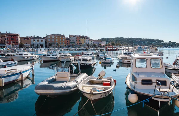 Rovigno Croazia Gennaio 2022 Barche Pesca Ancorate Nel Porto Rovigno — Foto Stock