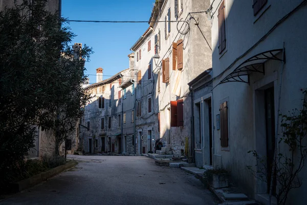 Picturesque Town Bale Its Empty Streets Full Old Houses Winter Stockfoto