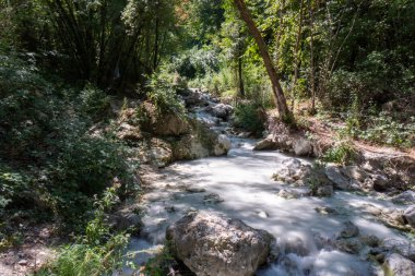 Tuscanny Bagni San Filippo 'da doğal termal banyo.