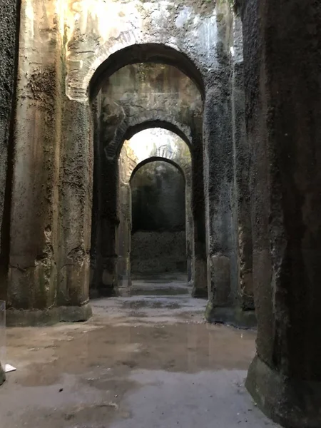 The Piscina Mirabilis ancient Roman cistern on the Bacoli hill in Naples Stock Image