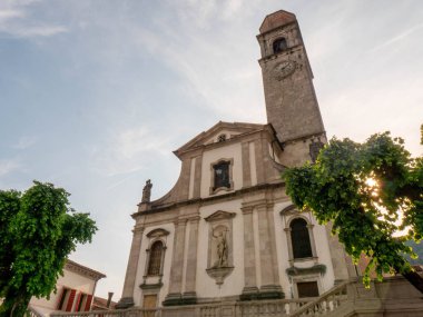 Church Santa Maria Assunta Cison di Valmarino, one of the most suggestive villages in Veneto. . High quality photo