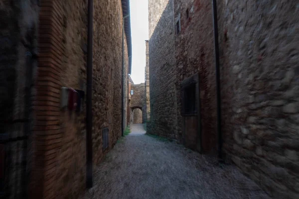 Quiet Street Residential Buildings Historic Medieval Village Panzano Greve Chianti — Zdjęcie stockowe