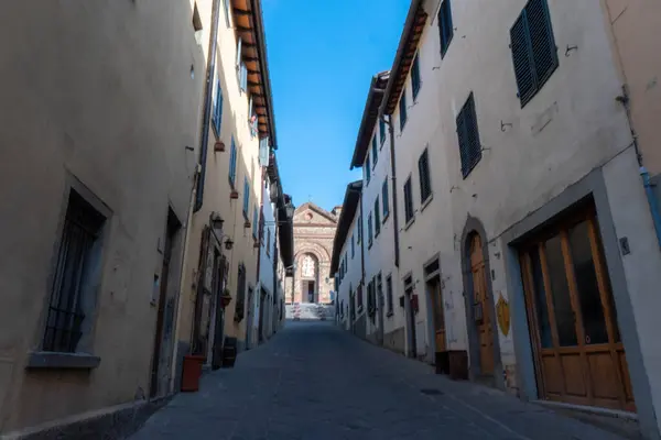 Quiet Street Residential Buildings Historic Medieval Village Panzano Greve Chianti — Stock Photo, Image