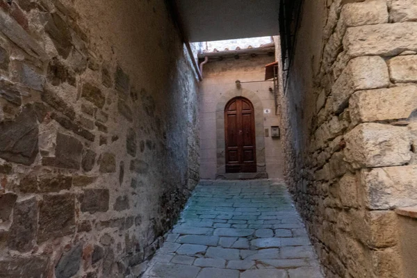 Quiet Street Residential Buildings Historic Medieval Village Panzano Tuscany Italy — Zdjęcie stockowe