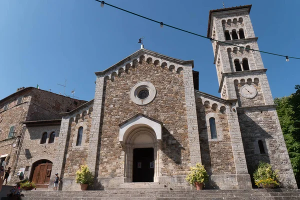 Frente Fachada Igreja San Salvatore Localizado Centro Histórico Castellina Chianti — Fotografia de Stock