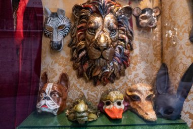 Her yıl düzenlenen Venedik Karnavalı 'nın katılımcıları, Venedik, İtalya, Şubat 2019. Yüksek kalite fotoğraf