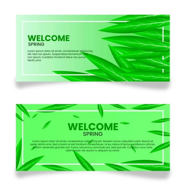 Bahar doğasının basit tasarımı, afiş, iş ihtiyaçları için yeşil yaprak